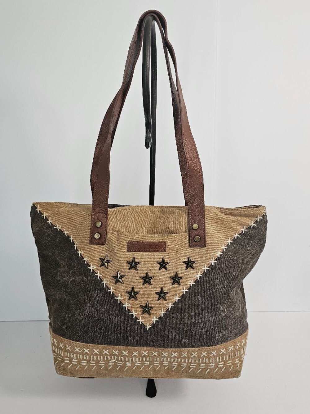 Bella Taylor Satchel Bag Canvas Brown Boho Grunge Loved
